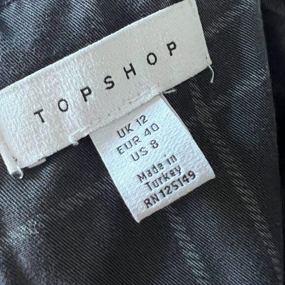 Top Shop Women’s Plaid Dress Size 8 Midi Gray Black Sleeveless V Neck Zip Slits - Picture 11 of 16